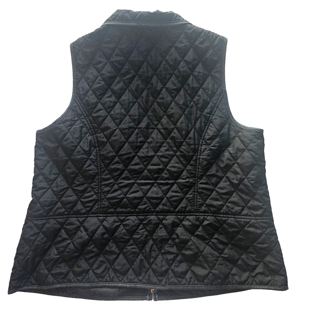Charter Club Black Vest Size 2XL Sleeveless Quilted Zipper - Picture 4 of 9
